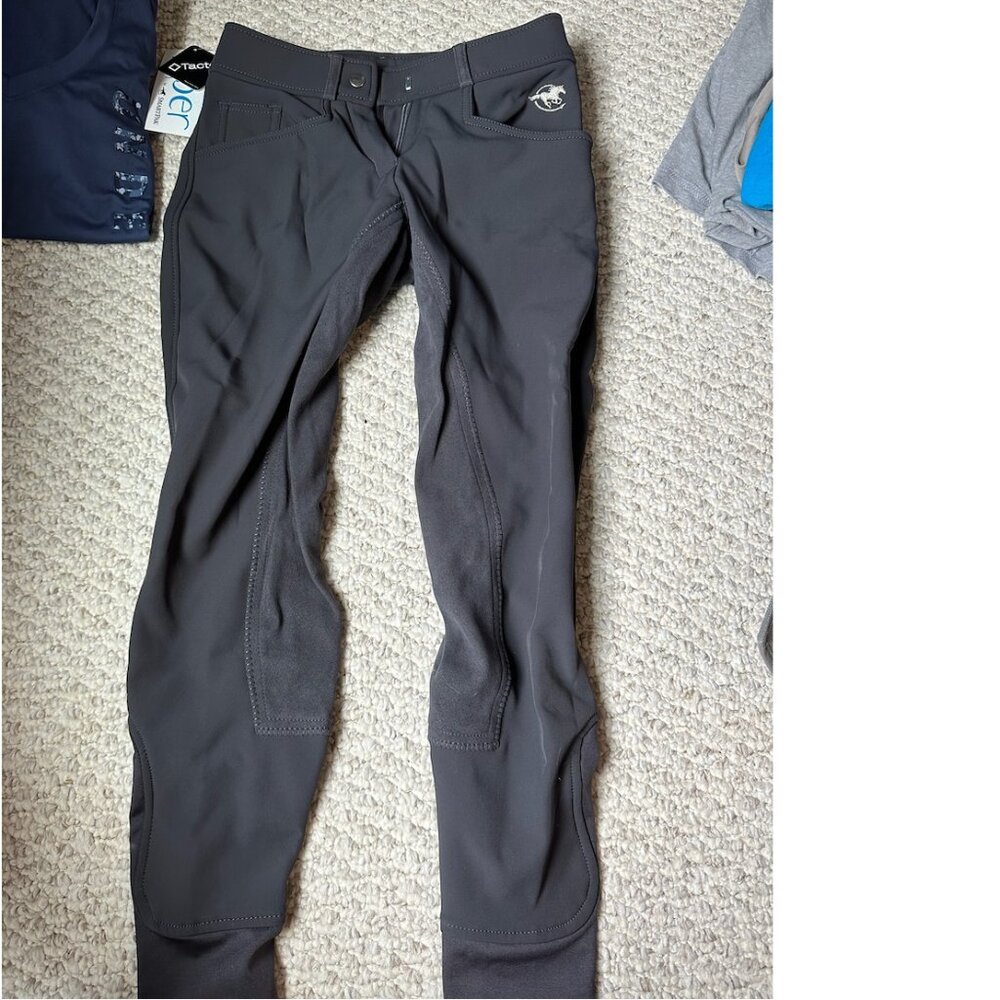 Piper Smartpak Breeches Riding Pants Fullseat NWT Charcoal Size 22R
